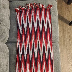 Red, White, and Black Handmade Guatemalan Scarf